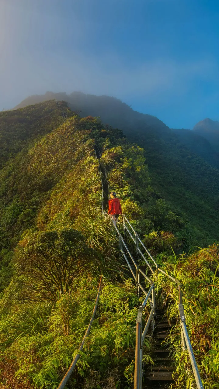 A person hiking